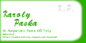 karoly paska business card